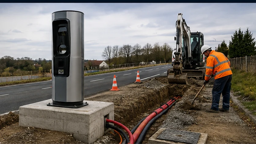 Déployer les équipements techniques au bord de la route. — PREEZEO